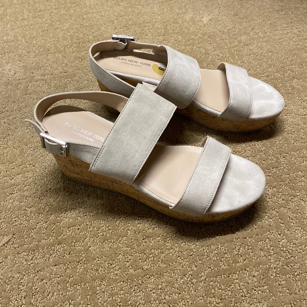 Marc New York cream strappy wedges
